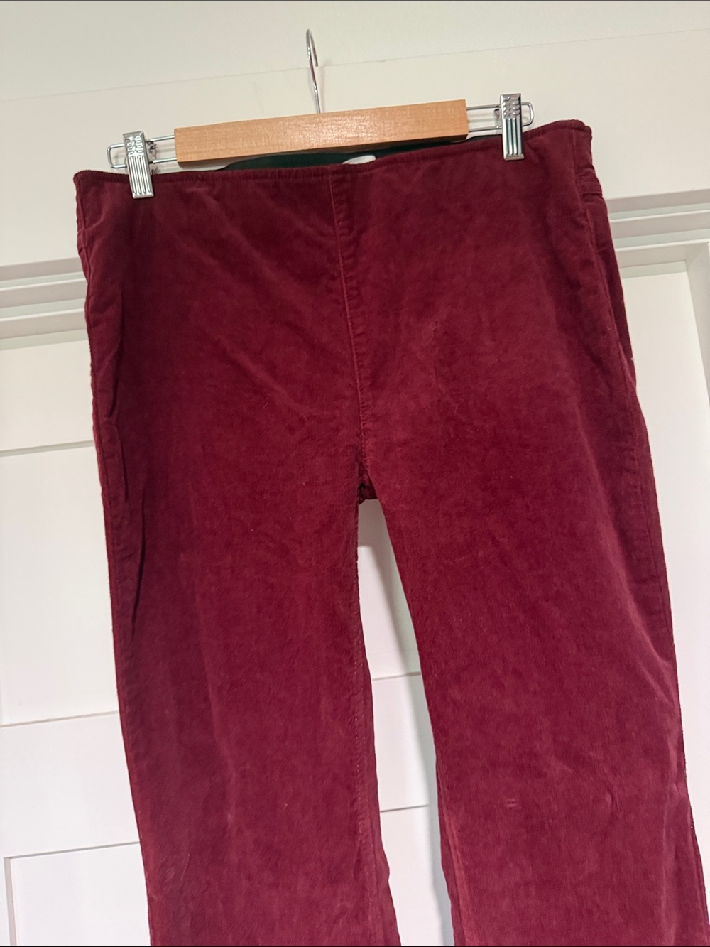 Newbury Kustom Burgundy Corduroy Flare Pants - Picture 2 of 4